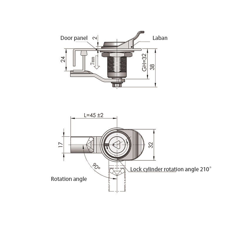MS816-1-S Driehoekige 8 mm slotcilinder roestvrijstalen sloten MS816-1-S Driehoekige 8 mm slotcilinder roestvrijstalen sloten