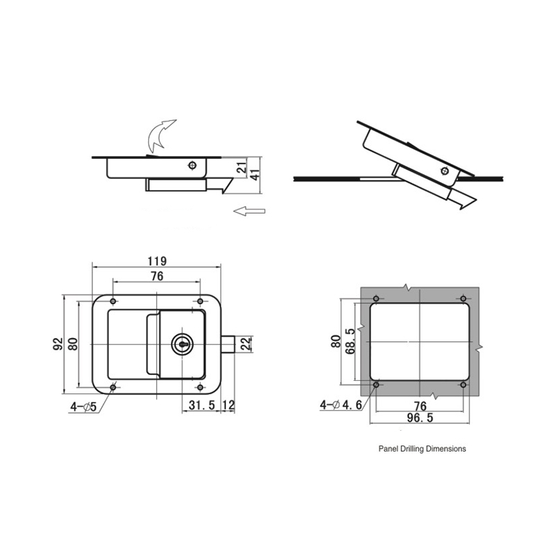 MS858-2 448g industriële roestvrijstalen impactdeursloten MS858-2 448g industriële roestvrijstalen impactdeursloten