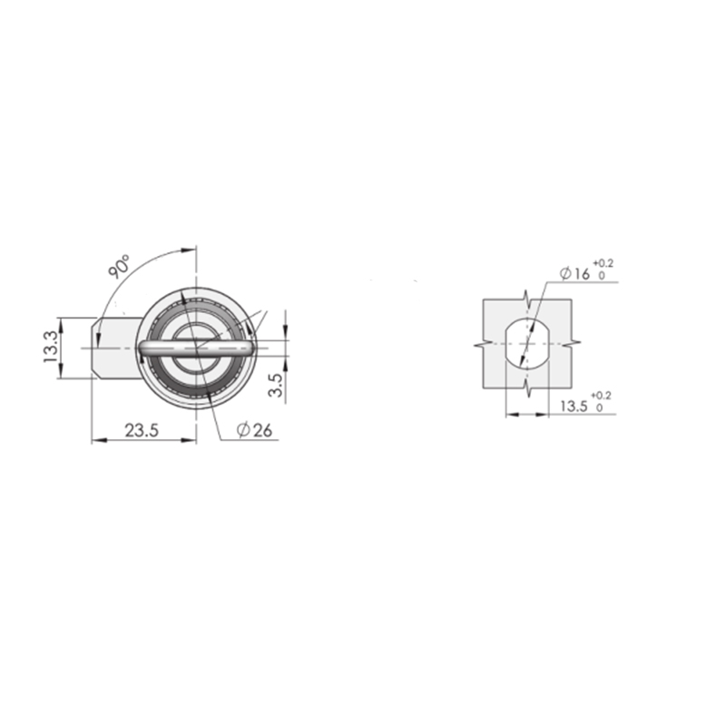 MS816-3S-4S 90° rotatie 360N belasting roestvrijstalen industriële sloten MS816-3S-4S 90° rotatie 360N belasting roestvrijstalen industriële sloten