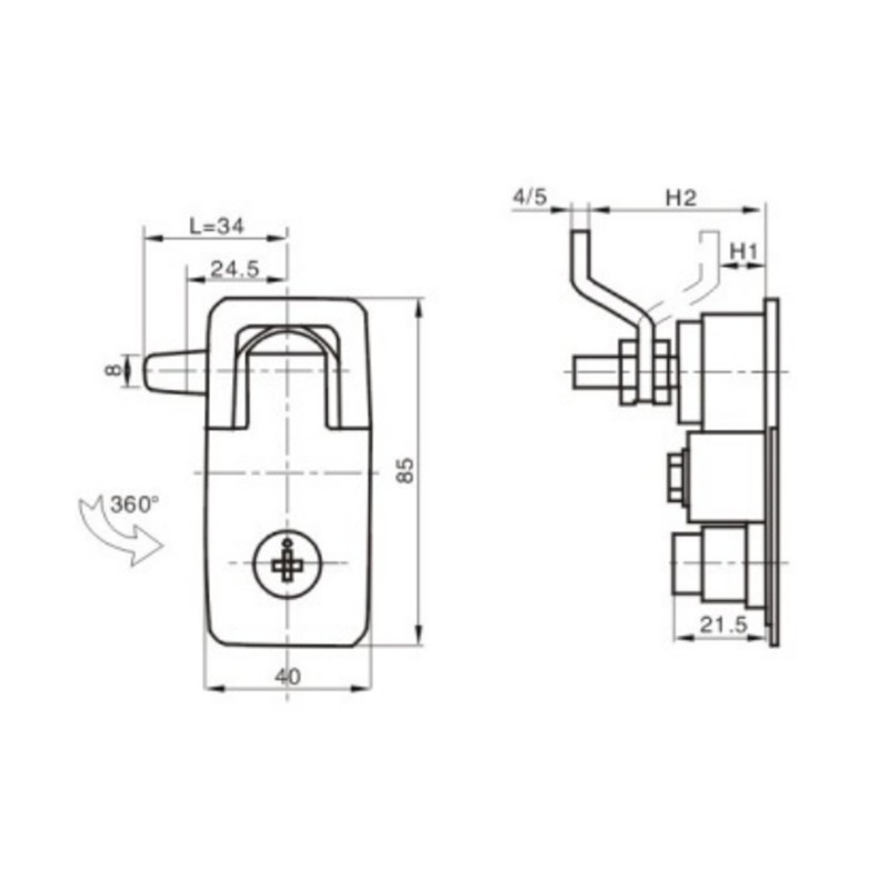 MS726-1C 210g compressiekastsloten Basis van zinklegering, handvat MS726-1C 210g compressiekastsloten Basis van zinklegering, handvat