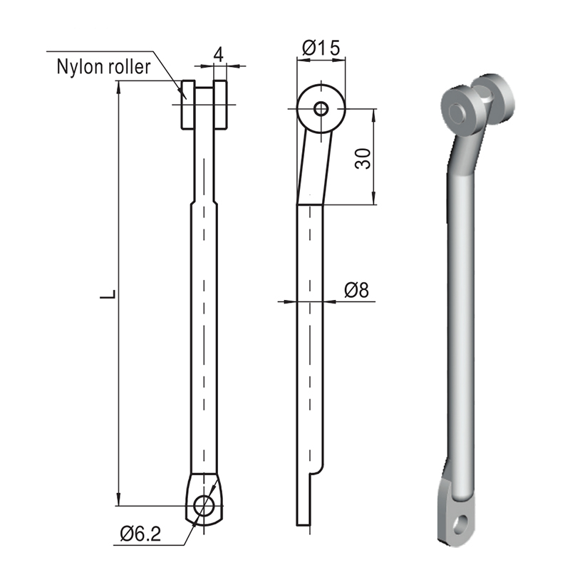 LG007-B Nylon rol industriële drijfstangaccessoires