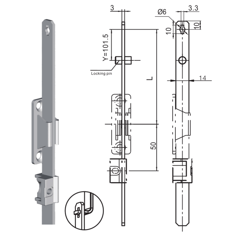 LG010-2 Met borgpen Drijfstangaccessoires