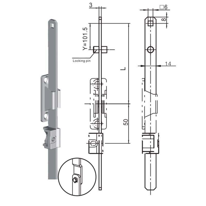 LG010-3 Met borgpen Drijfstangaccessoires